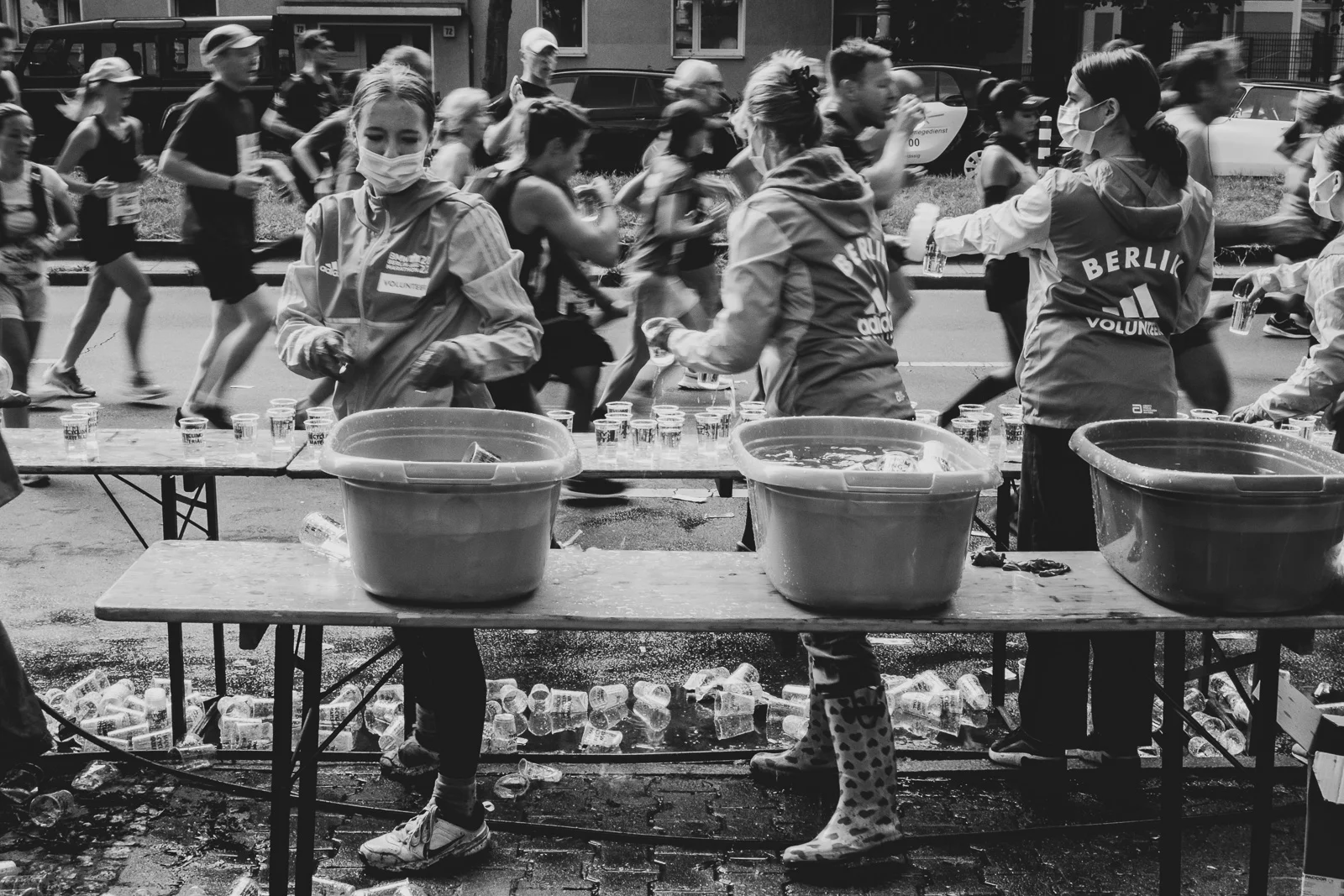Musicians playing drums in the street. Photograph by Adelina Persa.